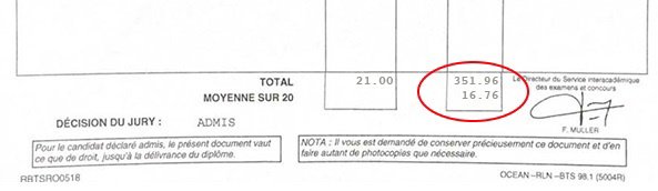 Bulletin relevé de notes de Hugo pour son BTS MHR Bulletin relevé de notes de Hugo pour son BTS MHR
